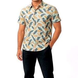 New Rodd & Gunn Tropic Vibes Feather Shirt Size Large